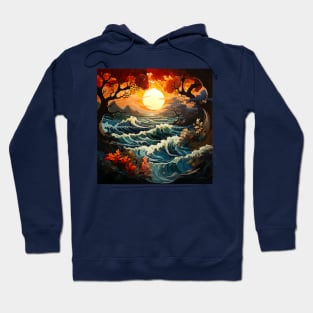 Waves ocean sunset 2 Hoodie